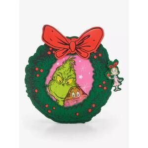 NEW Loungefly How The Grinch Stole Christmas Lenticular Wreath Crossbody Bag
